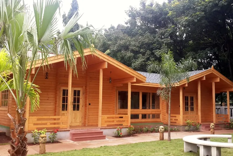 Pine log farmhouse